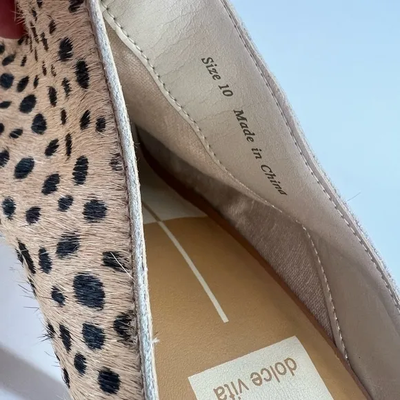 Dolce Vita Cinda Leopard Print Calf Hair Pointed Toe Mules Stiletto Heel 10 Ten