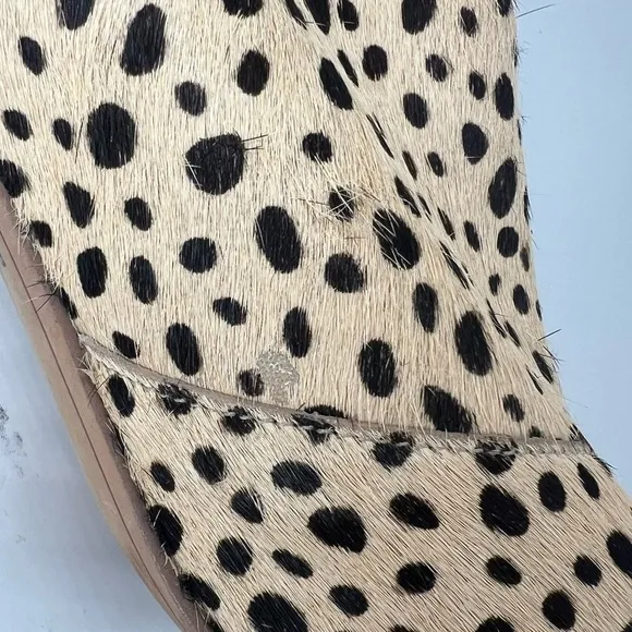 Dolce Vita Cinda Leopard Print Calf Hair Pointed Toe Mules Stiletto Heel 10 Ten