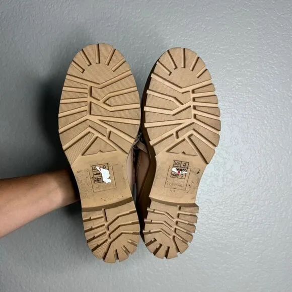 Dolce Vita cream leather acrylic chain chunky platform loafers size 8.5