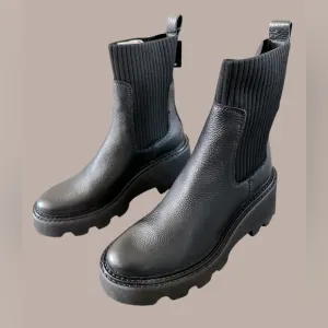DOLCE VITA - WOMEN’s HOVEN H2O BOOTS BLACK LEATHER - SIZE 7 - NEW W/TAGS