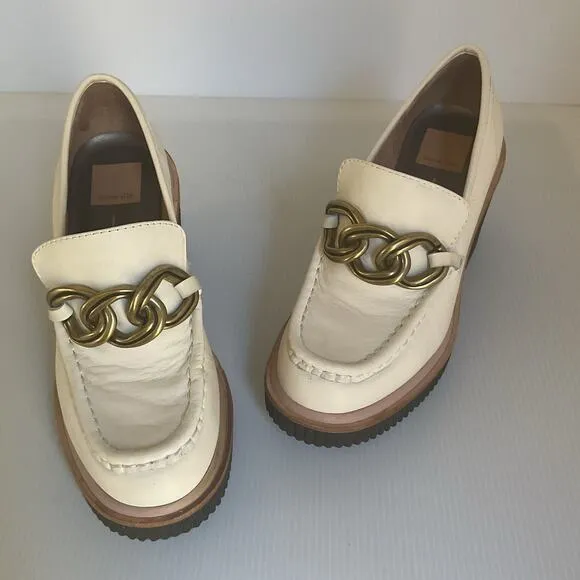 Dolce Vita Women's Yvory/ White Brenan Loafer Chunky Platform Loafers  Size 7