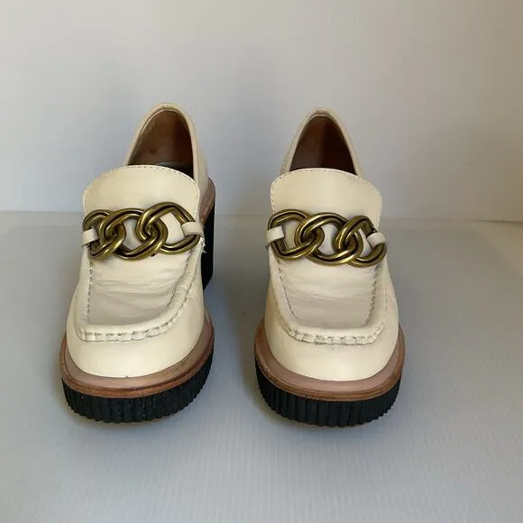 Dolce Vita Women's Yvory/ White Brenan Loafer Chunky Platform Loafers  Size 7