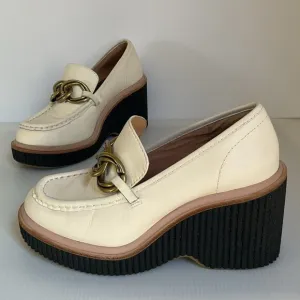 Dolce Vita Women's Yvory/ White Brenan Loafer Chunky Platform Loafers  Size 7