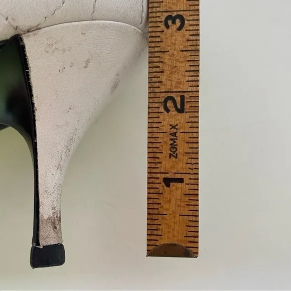 Donald J. Pliner Couture White Leather and Mink Fur Kitten Heel Ankle Bootie