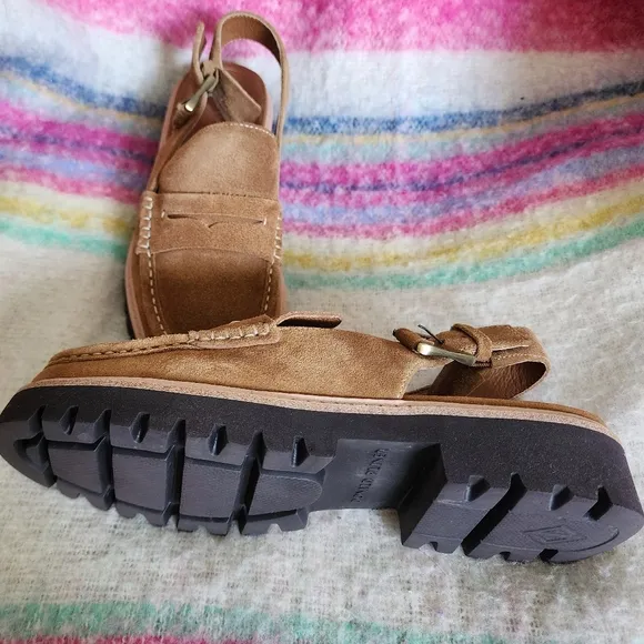 Donald J. Pliner Tan Flats with Chunky Sole