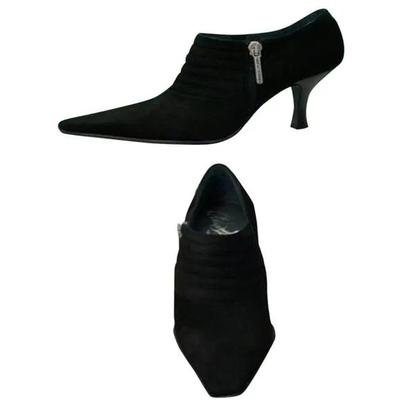 Donald Pliner Black Suede Leather Pump Elastic New Boots Booties New NIB $295