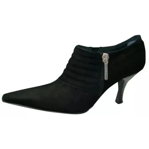Donald Pliner Black Suede Leather Pump Elastic New Boots Booties New NIB $295