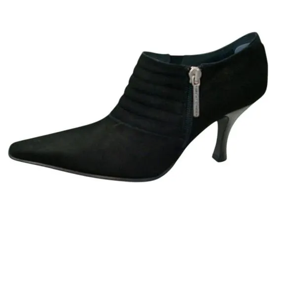 Donald Pliner Black Suede Leather Pump Elastic New Boots Booties New NIB $295