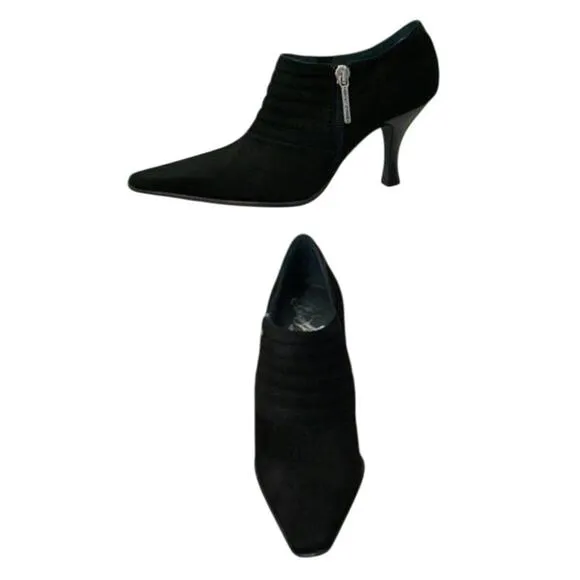 Donald Pliner Black Suede Leather Pump Elastic New Boots Booties New NIB $295