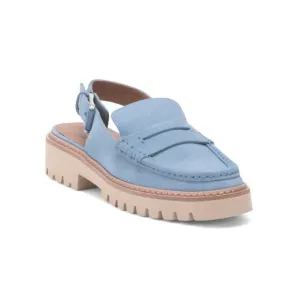 DONALD PLINER Denim Made In Italy Leather Halie Slingback Loafers