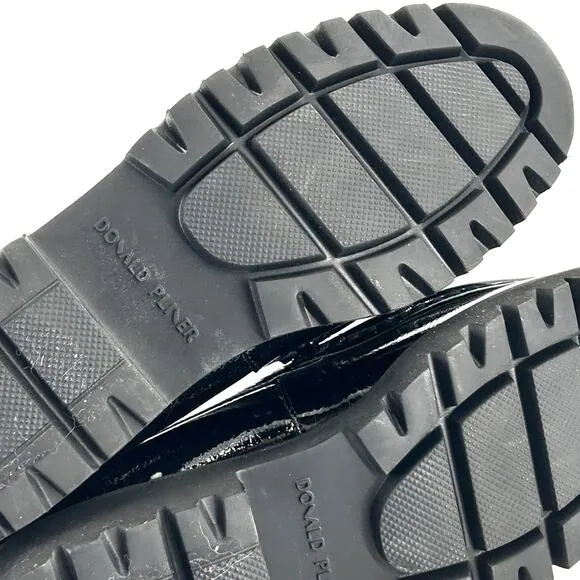 Donald Pliner Hope Patent Leather Loafers 8 Black NWOT Lug Platform Flat Comfort