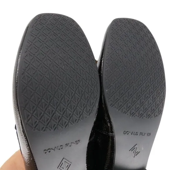 DONALD PLINER Women's Black Leather &amp; Suede 'Breezy' Fringe Loafers Size 8.5M