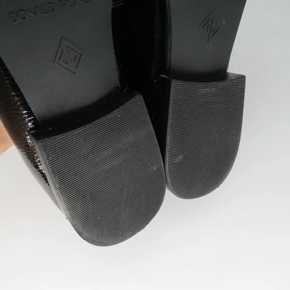 DONALD PLINER Women's Black Leather &amp; Suede 'Breezy' Fringe Loafers Size 8.5M