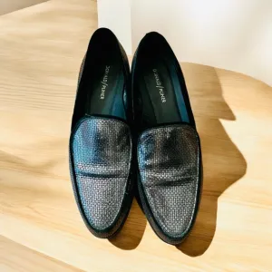 Donald Pliner women’s size 9 lug sole loafers -Black and gunmetal gray.