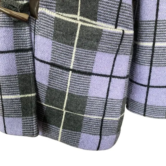 Doncaster Lavender/Grey Wool Plaid Knit Jacket Medium