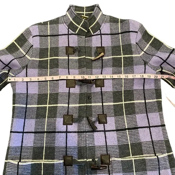 Doncaster Lavender/Grey Wool Plaid Knit Jacket Medium