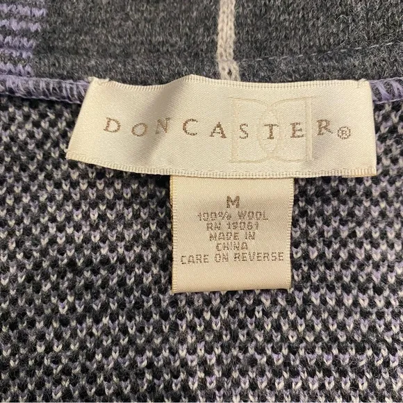 Doncaster Lavender/Grey Wool Plaid Knit Jacket Medium
