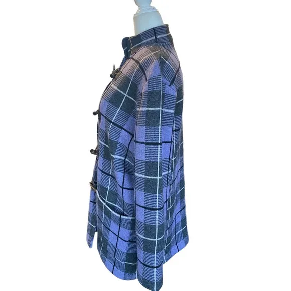 Doncaster Lavender/Grey Wool Plaid Knit Jacket Medium