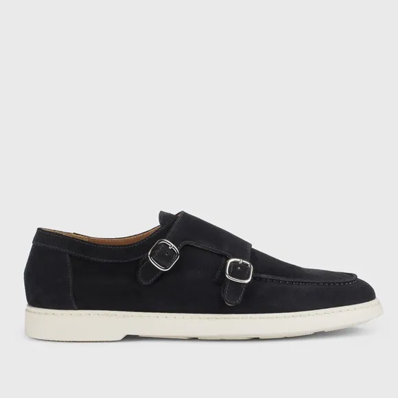 Doucal's Double-Buckle Loafers in Navy Suede - MSRP $500.00 - Various Sizes NWT