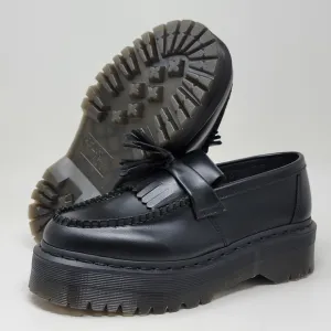 Dr. Martens Adrian Quad Mono Vegan Leather Platform Loafers Black Unisex M7 W8