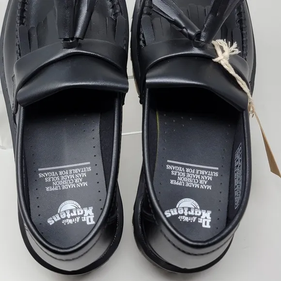 Dr. Martens Adrian Quad Mono Vegan Leather Platform Loafers Black Unisex M7 W8