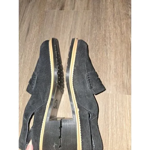 Dr. Martens ROMANA US 8 UK 6 EU 39 Black Open Back Penny Loafers EUC Clean