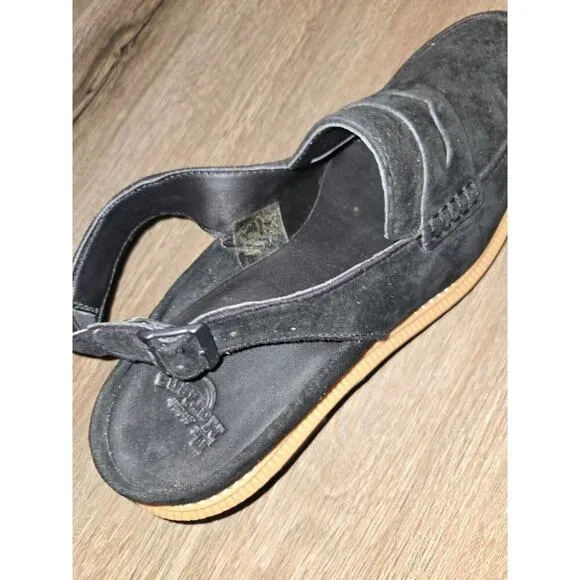 Dr. Martens ROMANA US 8 UK 6 EU 39 Black Open Back Penny Loafers EUC Clean