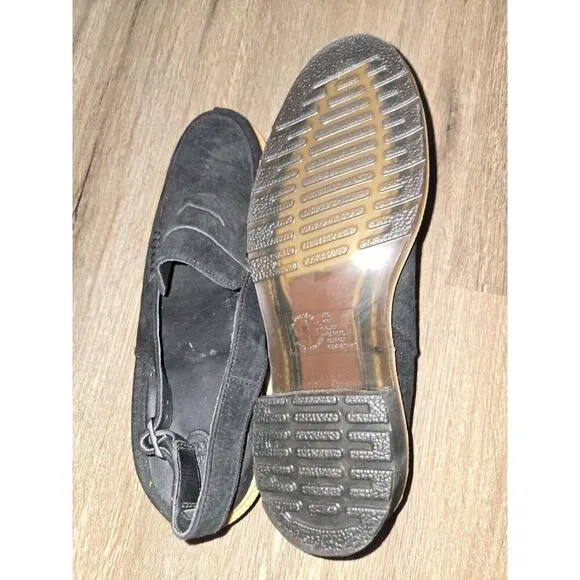 Dr. Martens ROMANA US 8 UK 6 EU 39 Black Open Back Penny Loafers EUC Clean