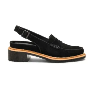 Dr. Martens ROMANA US 8 UK 6 EU 39 Black Open Back Penny Loafers EUC Clean