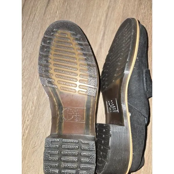 Dr. Martens ROMANA US 8 UK 6 EU 39 Black Open Back Penny Loafers EUC Clean