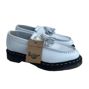 Dr. Martens Women’s Adrian YS Tassel Smooth White Leather Loafers