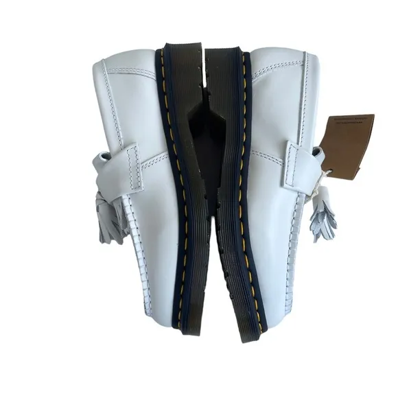 Dr. Martens Women’s Adrian YS Tassel Smooth White Leather Loafers