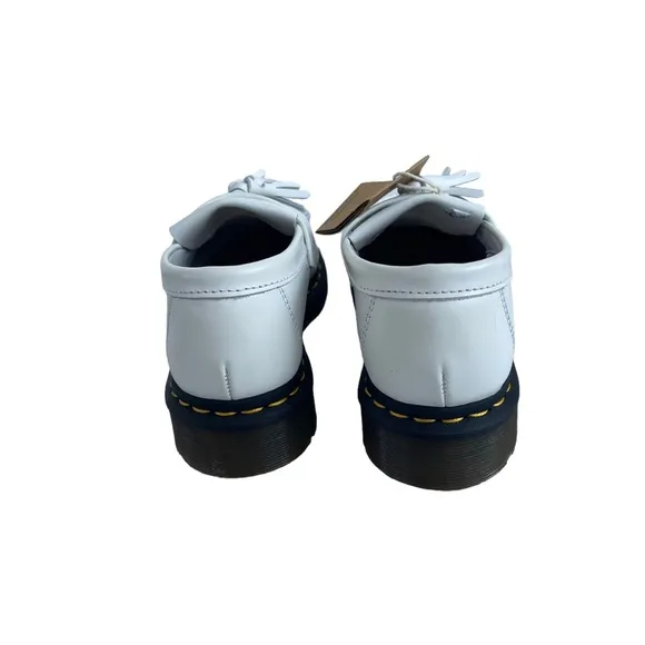 Dr. Martens Women’s Adrian YS Tassel Smooth White Leather Loafers