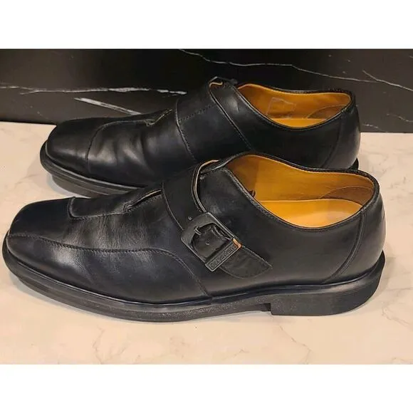 Dr Martens Monk Strap Loafers Men's 9 Women's 10 Black Leather Slip On, Preppy