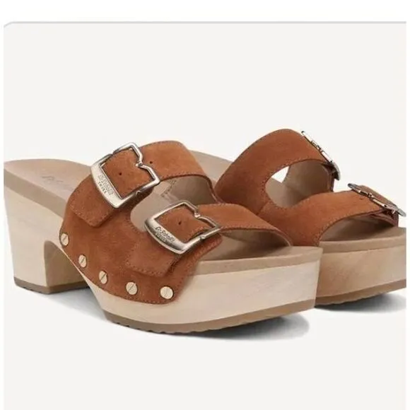 Dr. Scholl's Women's Original Vibe Platform Slide Sandal Honey Brown Leather NIB
