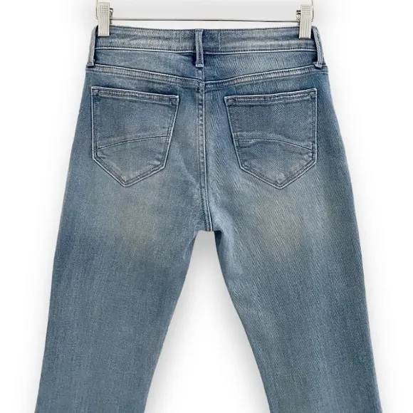 Driftwood Colette Embroidered Southwest Raw Hem Mid-Rise Slim Straight Jeans 25
