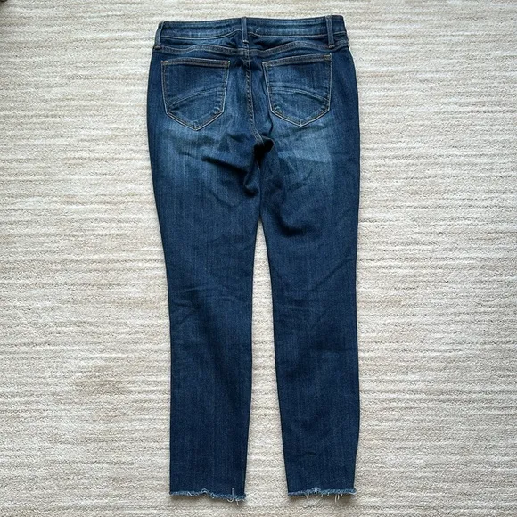 Driftwood Jackie Chevron Embroidered Boho Raw Edge Hem Skinny Jeans Size 28