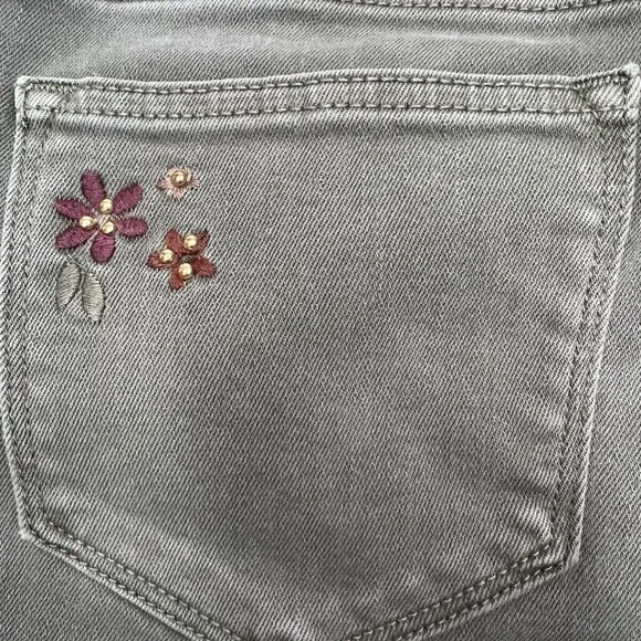 Driftwood Jeans Women 30 Green Floral Embroidered Crop Bootcut Western Denim