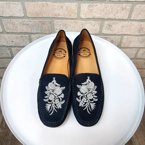 DRIVER Club USA Nashville Navy Nubuck Loafers Size 9 1/2