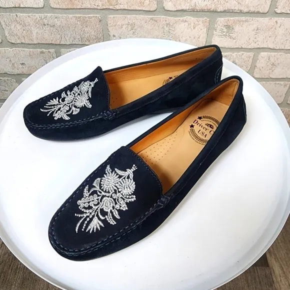 DRIVER Club USA Nashville Navy Nubuck Loafers Size 9 1/2