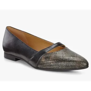 ECCO Akita Flats Black / Multi Metallic Leather Size EU38 US7-7.5