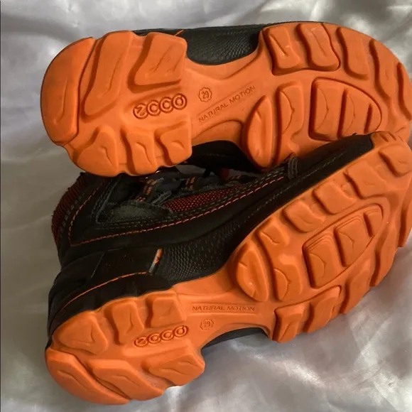 ECCO Black and Orange High-Top Boots with Insulated Lining