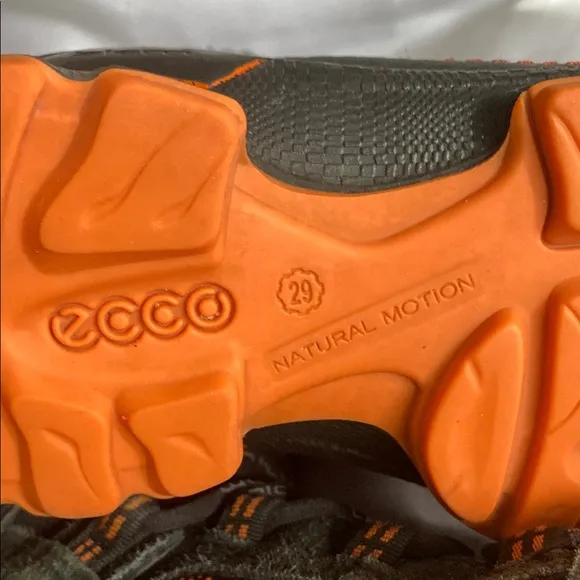 ECCO Black and Orange High-Top Boots with Insulated Lining