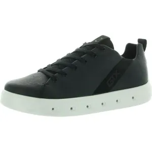 ECCO Mens Black Lace-Up Leather Casual And Fashion Sneakers NWOB