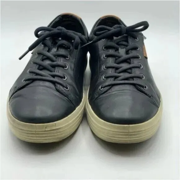 ECCO Men's Black Leather Soft 7 Sneaker Size 44