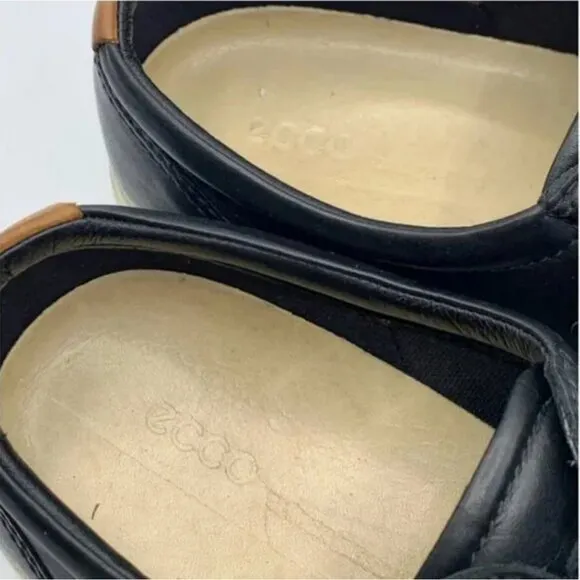 ECCO Men's Black Leather Soft 7 Sneaker Size 44
