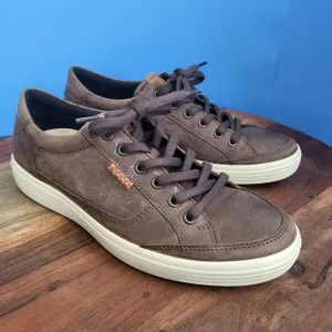 Ecco Soft 7 Sneakers  Brown Leather Low Top Mens EU 41 US 7