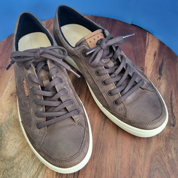Ecco Soft 7 Sneakers  Brown Leather Low Top Mens EU 41 US 7