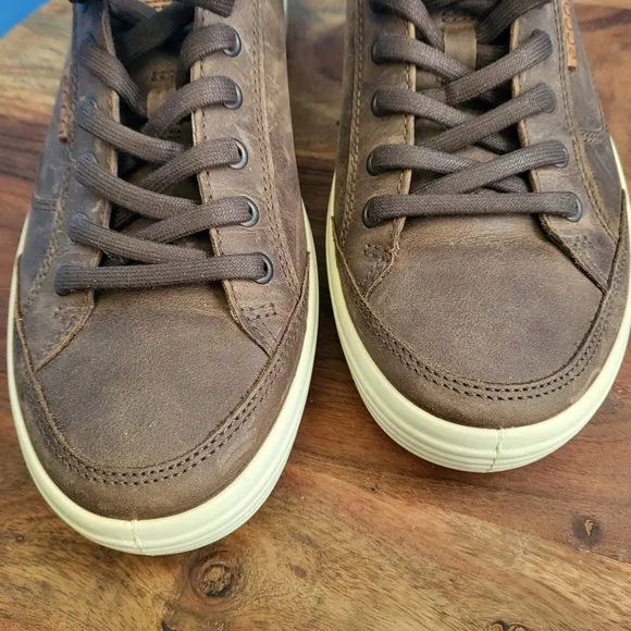 Ecco Soft 7 Sneakers  Brown Leather Low Top Mens EU 41 US 7