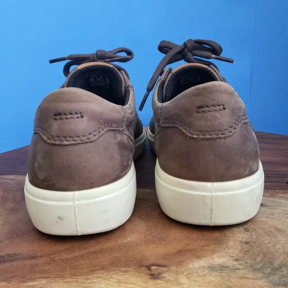 Ecco Soft 7 Sneakers  Brown Leather Low Top Mens EU 41 US 7